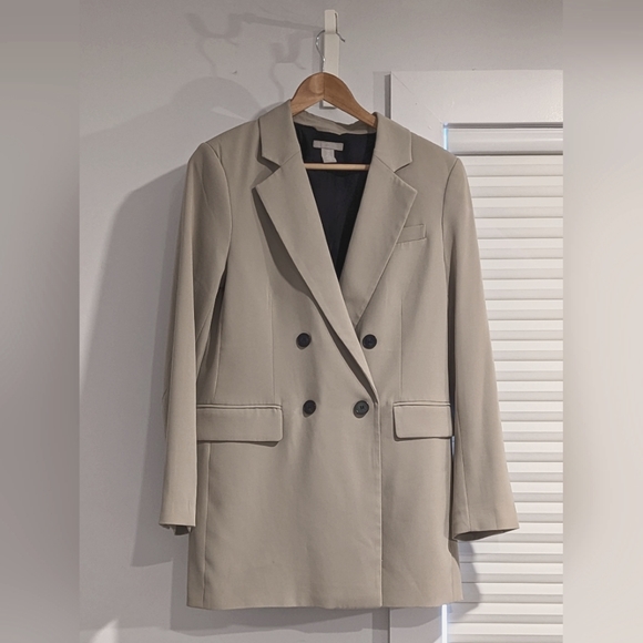 H&M size small double breasted jacket light beige - Picture 5 of 5